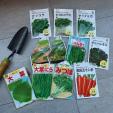 日本の野菜の種、各種販売します。プランター、肥料、スコップなどあり。